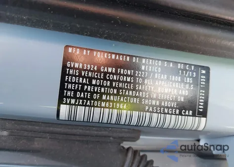 2014 Volkswagen Beetle 2.5L from USA, damaged, VIN 3VWJX7AT0EM631964